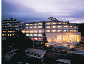 Hotel facade at night