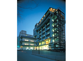 Hotel facade at night